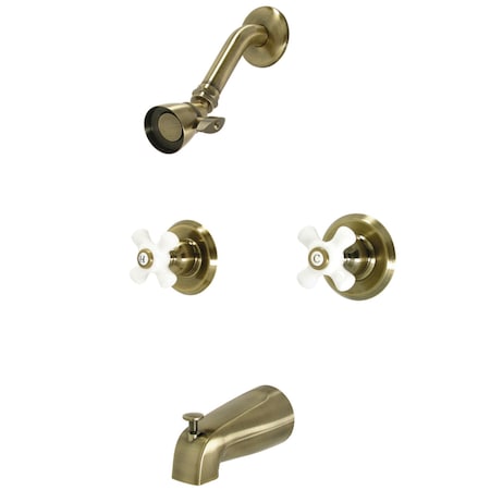 Kingston Brass KB243PXAB Tub and Shower Faucet, Antique Brass KB243PXAB